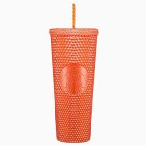 Starbucks Fall 2022 Release. Orange Pearl Iridescent Studded Cold Cup. BNWT